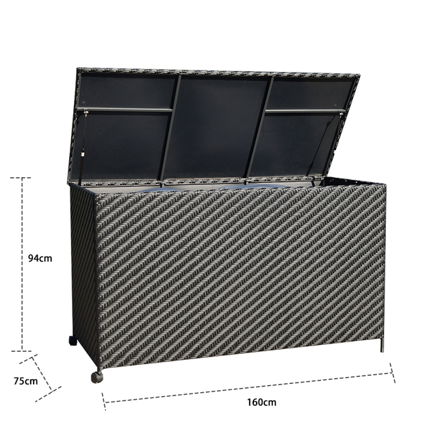 防水设计带滚轮户外藤编大容量储物柜HW3002