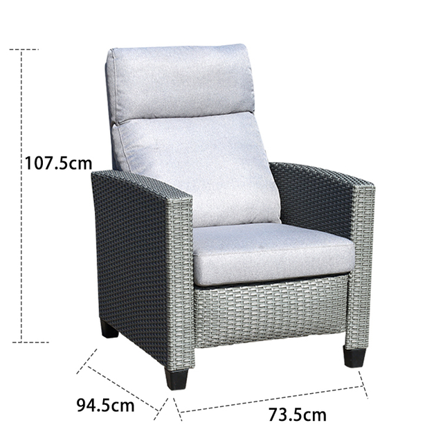 手推背功能独特编藤工艺单人躺椅沙发HW2002